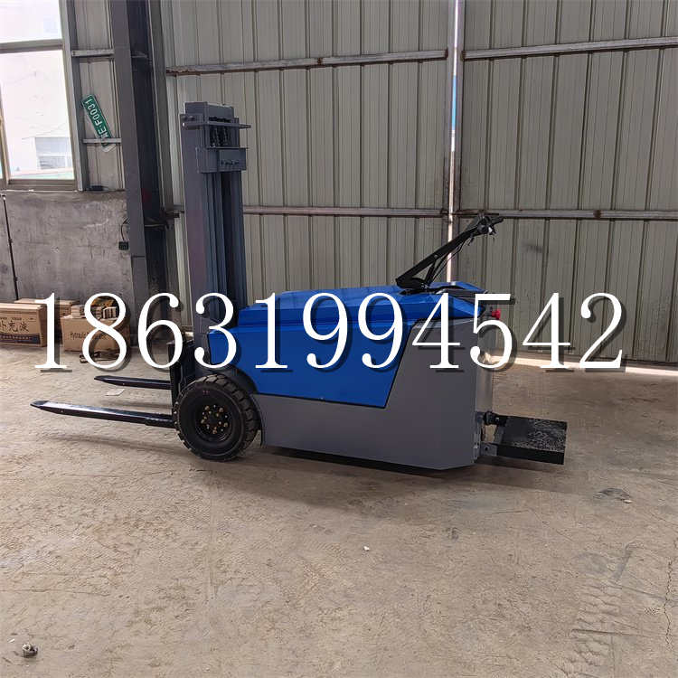 东洲区全电动叉车插腿式堆高车液压装卸车1.5吨升高小型站驾式铲车